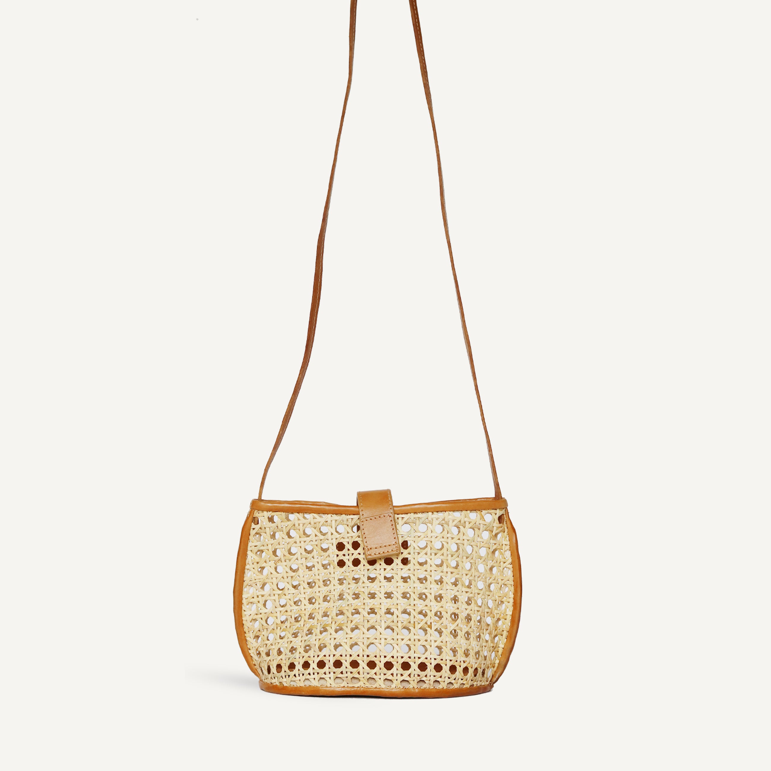 Women's Straw Crossbody Bag With Leather Accent Fashion -  Israel