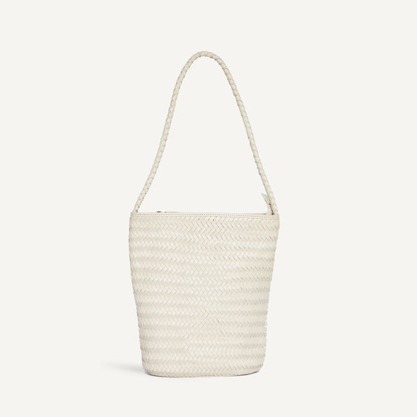 Cylinder Leather Bag - Cream (Design Sample)