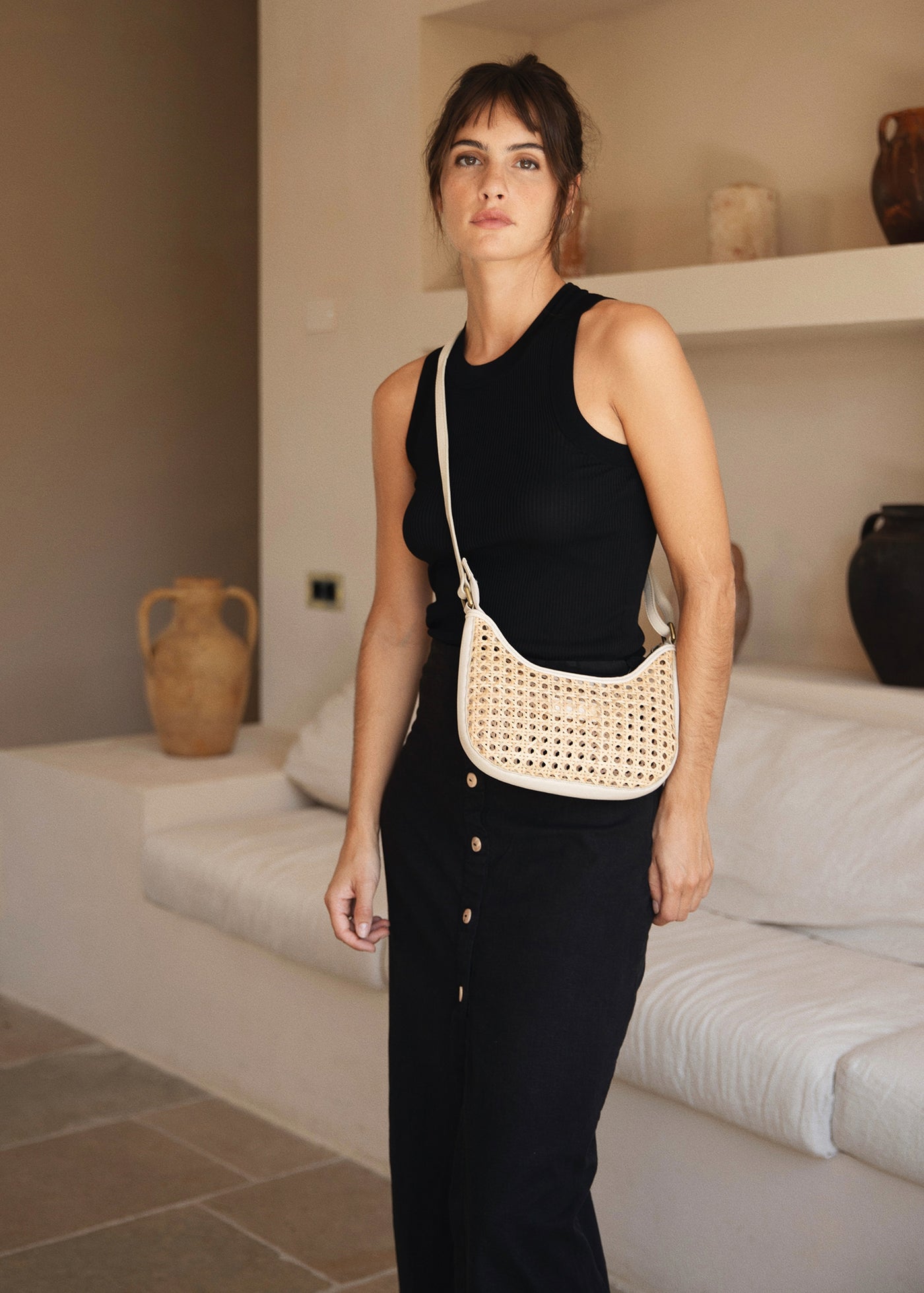 Bembien Mini Sling ハンドウーブンレザーバッグ Mini Sling - Rattan – Bembien