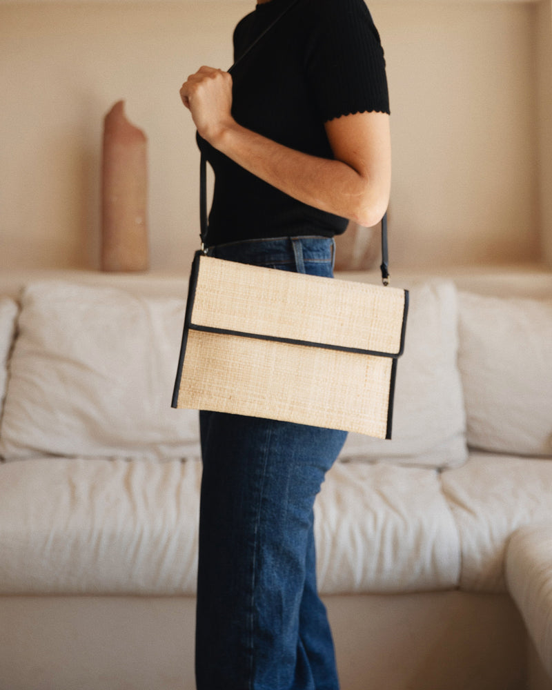 Lara Black Raffia (Sample)
