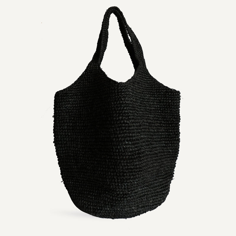 Raffia Boho Bag - Black (Design Sample)
