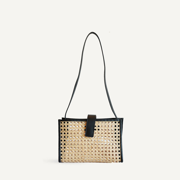 Rattan Shoulder Bag - Black (Design Sample)