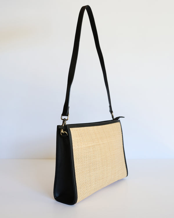 Cecilia Bag - Black Trim Raffia (Design Sample)
