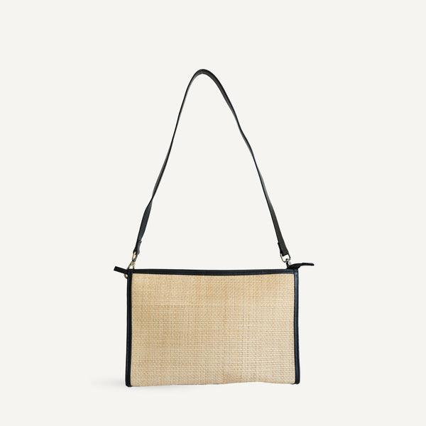 Cecilia Bag - Black Trim Raffia (Design Sample)