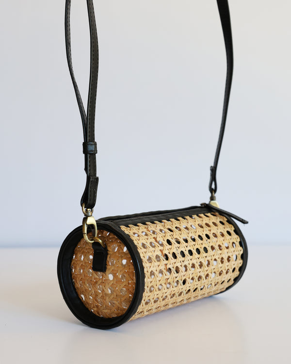Mini Lilou Black Rattan with Long Strap (Design Sample)