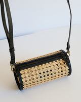 Mini Lilou Black Rattan with Long Strap (Design Sample)