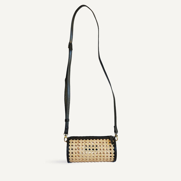 Mini Lilou Black Rattan with Long Strap (Design Sample)