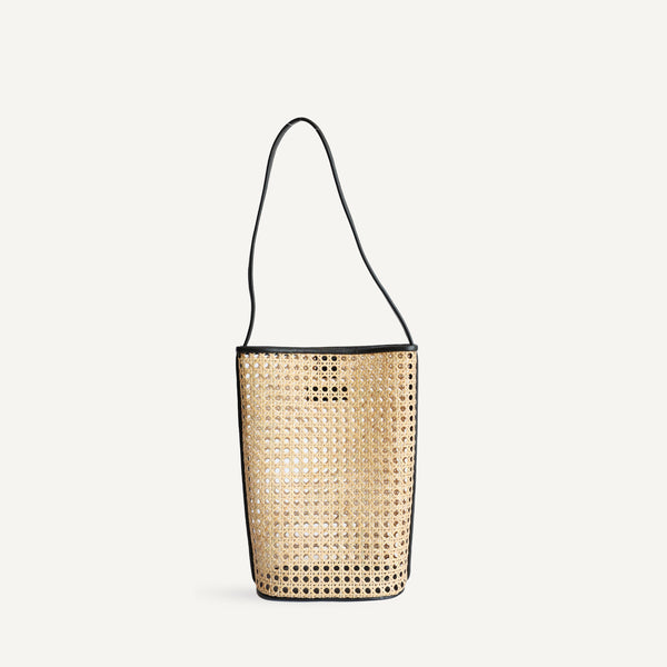 Rattan Bucket Bag - Black Rattan (Design Sample)