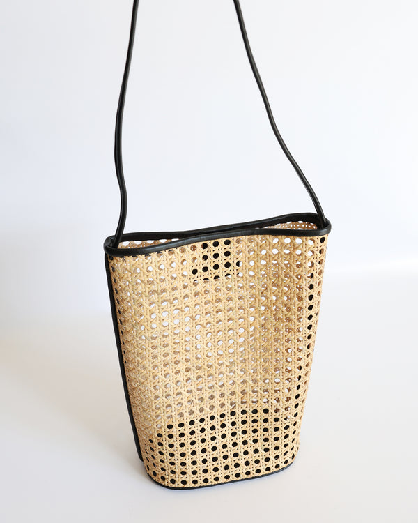 Rattan Bucket Bag - Black Rattan (Design Sample)
