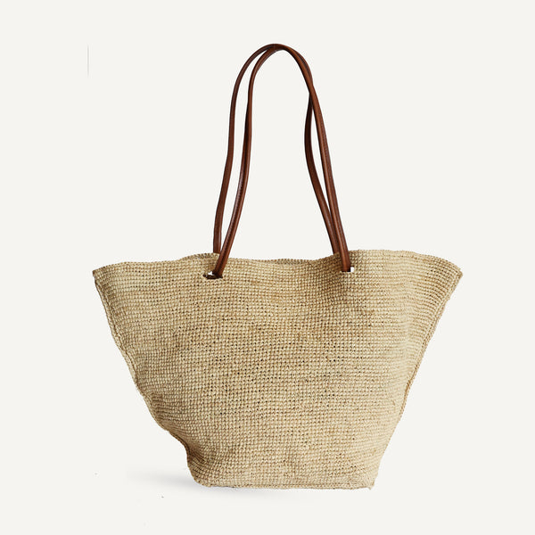Fan Loop Handle Tote - Natural Raffia (Design Sample)