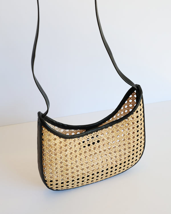 Mini Shoulder Bag - Black Rattan (Design Sample)