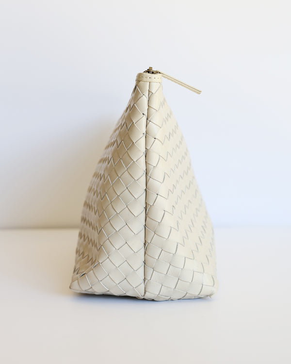 Grande Pouche - Carré Weave Cream (Design Sample)