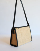 Triangle Zip Shoulder Bag - Black Raffia (Design Sample)