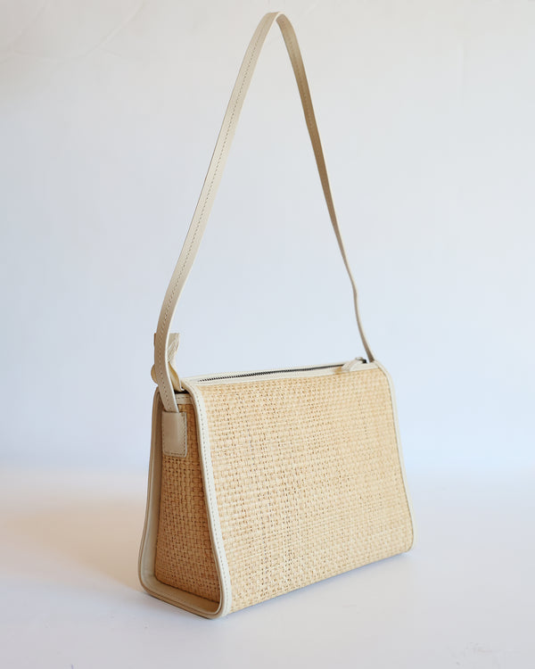 Triangle Shoulder Bag - Cream Raffia (Design Sample)