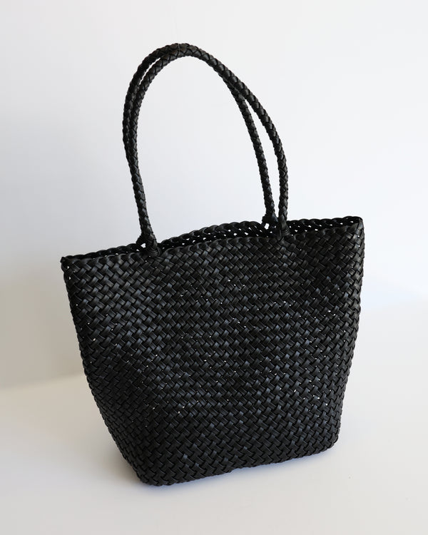 Open Weave Leather Tote - Black (Design Sample)