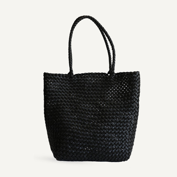 Open Weave Leather Tote - Black (Design Sample)
