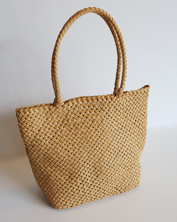 Open Weave Leather Tote - Caramel (Design Sample)