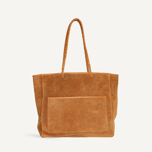 Suede Tote with woven straps - Copper (Design Sample)