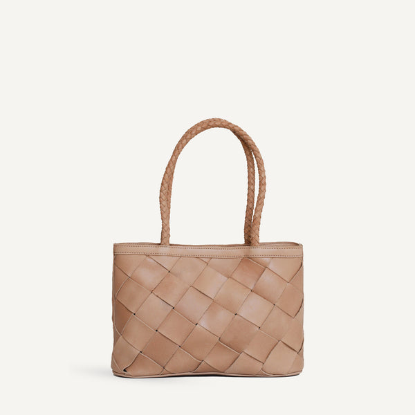 Bembien - Braided Gabrielle Vintage Check Leather Tote Bag